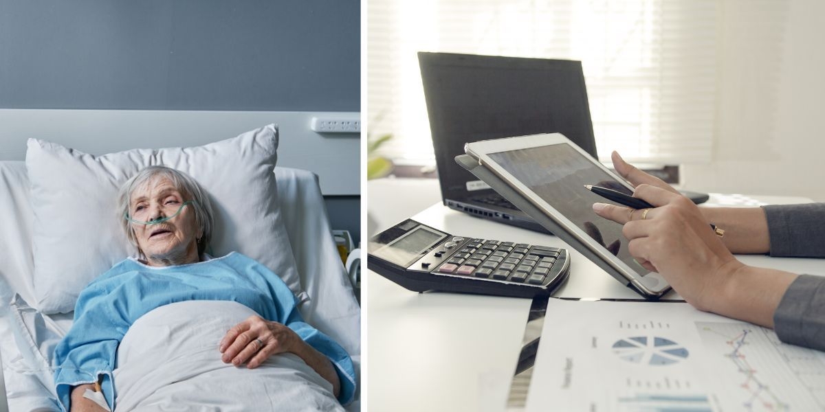 En sjuk kvinna och en kvinna tar hans om någons ekonomi. Att vårda en sjuk anhörigs ekonomi kan vara svårt, här ger en finansiell rådgivare som själv har varit med om just det tips om vad du kan göra för att underlätta om du skulle hamna i samma situation.